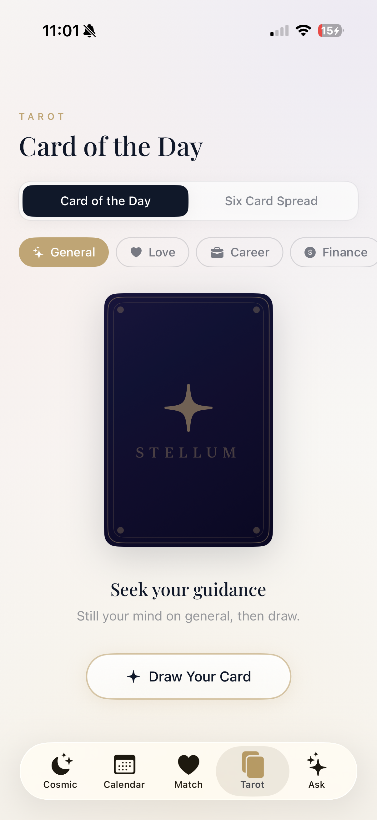 Stellum tarot card pull